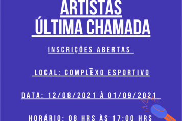 INSCRIÇÃO DE ARTISTA LOCAL