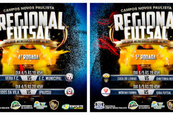 4ª E 5ª RODADA DO CAMPEONATO DE FUTSAL 