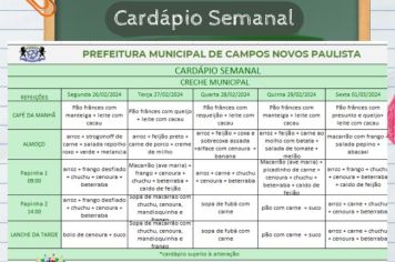 Cardápio Semanal 