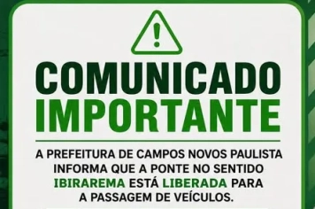 Ponte Liberada para Tráfego