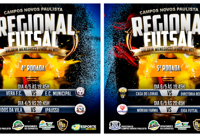 4ª E 5ª RODADA DO CAMPEONATO DE FUTSAL 