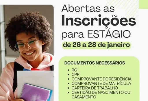 Inscrições Abertas para Estágio Municipal