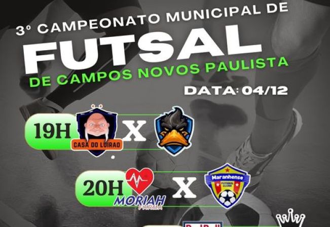 3º Campeonato Municipal de Futsal de Campos Novos Paulista 