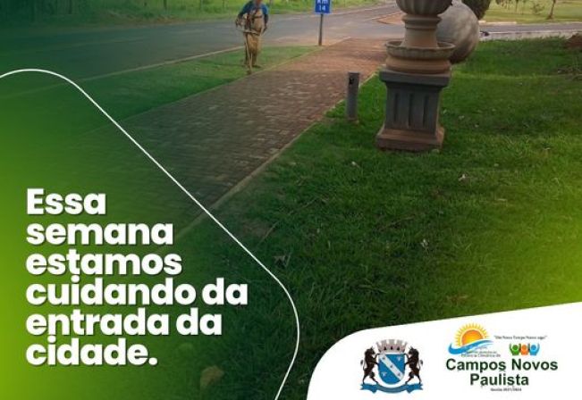 Limpeza na pista de caminhada da popular