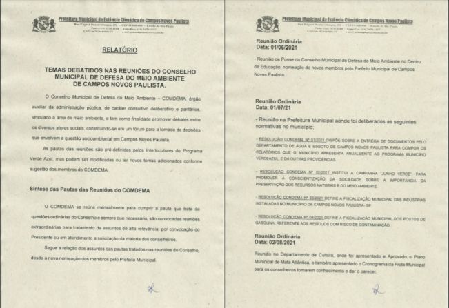 PUBLICAÇÃO DO RELATORIO DOS TEMAS DEBATIDOS DO CONSELHO MUNICIPAL DE MEIO AMBIENTE