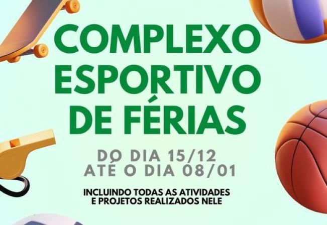 Aviso Complexo Esportivo de Férias 