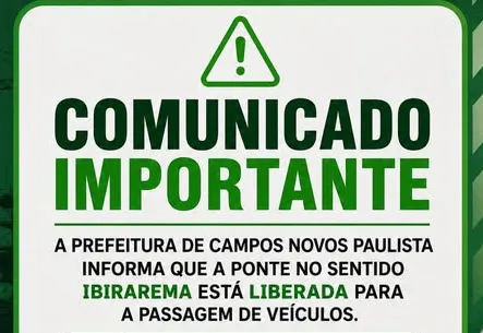 Ponte Liberada para Tráfego